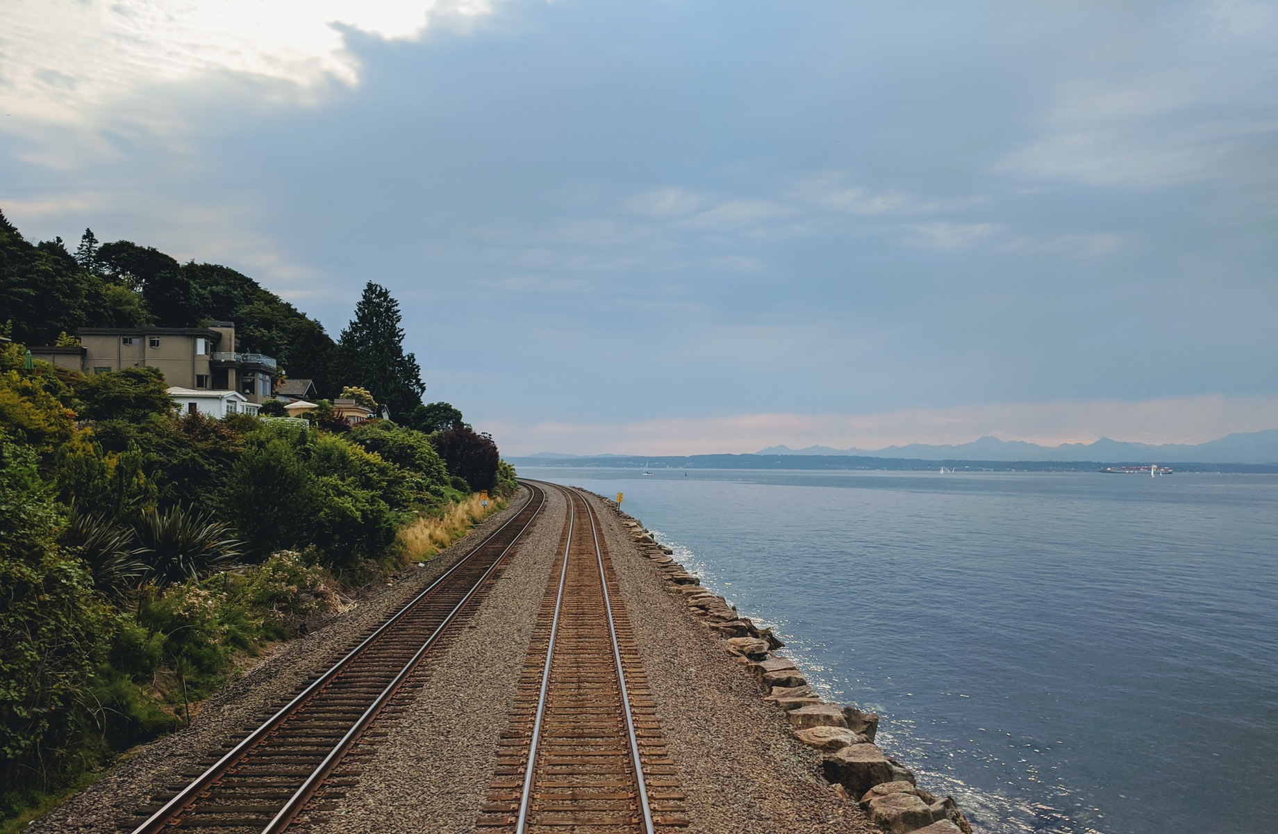 Heading north out of Seattle along Puget Sound.