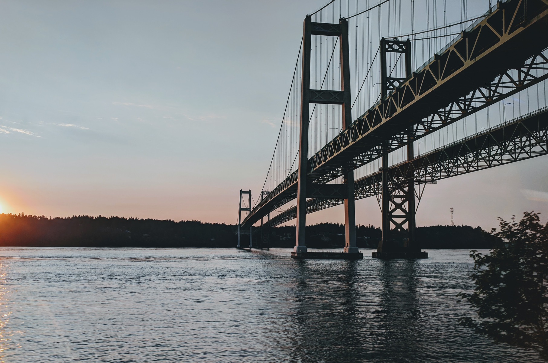 Passing under the Tacoma Narrows Bridge.