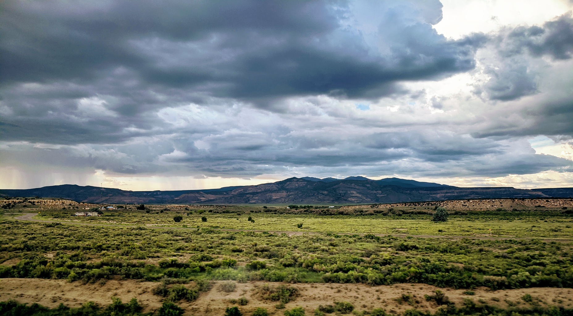 A thunderstorm rolling through western New Mexico.